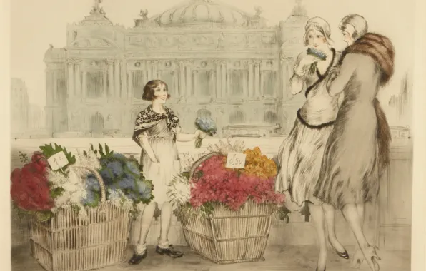 1930, Louis Icart, Парижские цветы