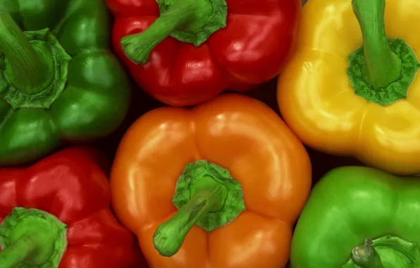 Картинка цвета, макро, еда, перец, peppers, болгарский, colored