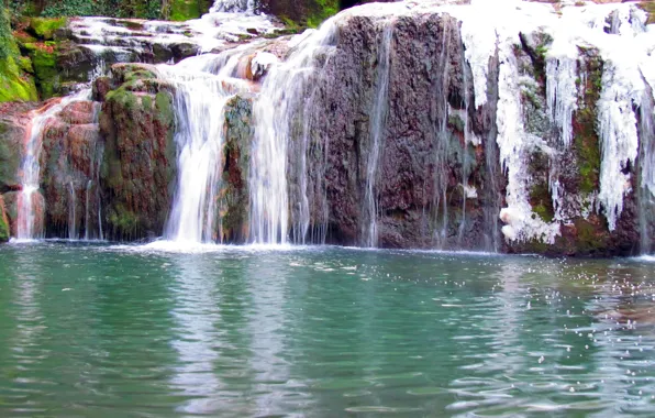 Water, mountains, waterfall
