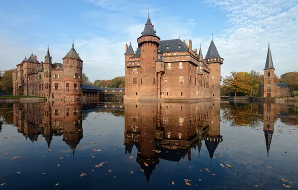 Картинка город, замок, Голландия