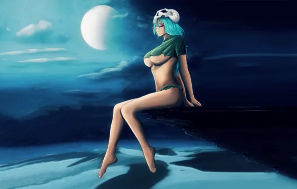 Girl, wallpaper, moon, Hot, Bleach, Sexy, Anime, Green