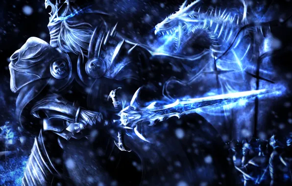 Монстр, доспехи, фэнтези, черепа, Lich King, Warcraft, Death Knight, Undead