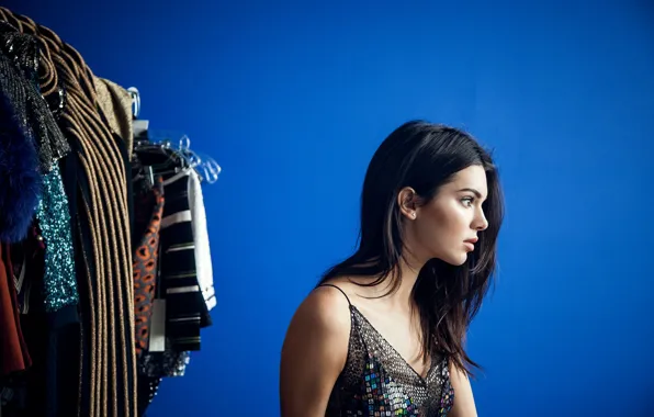Картинка модель, брюнетка, профиль, Kendall Jenner