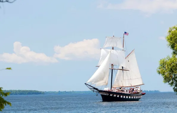 Картинка море, ветер, корабль, парус, путешествие