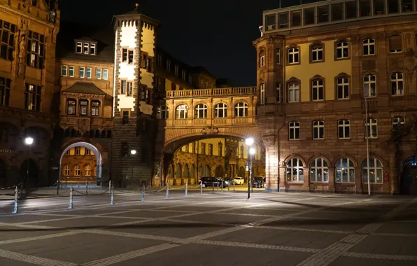 Картинка Ночь, Германия, Здания, Frankfurt, Germany, Night, Buildings, Франкфурт