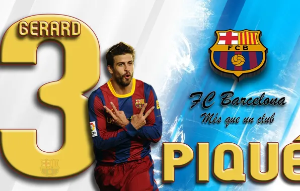 Wallpaper, sport, football, player, FC Barcelona, Gerard Pique, Mes Que un Club, More Then a …