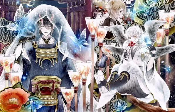 Картинка персонажи, Touken Ranbu, арт, Танец мечей, парни, аниме