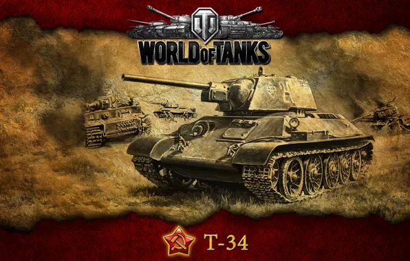 Картинка СССР, танки, Т-34, WoT, World of Tanks