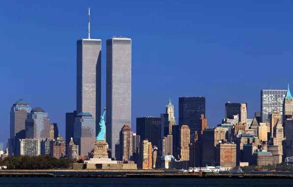Картинка Нью-Йорк, Небоскребы, New York, WTC, World Trade Center, ВТЦ, Twin towers, Башни-близнецы