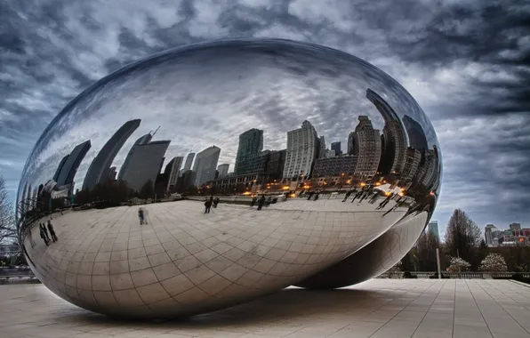 Картинка Чикаго, Chicago, millennium park, Spaceship Earth