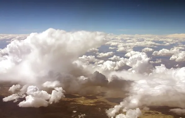 Картинка облака, земля, высота