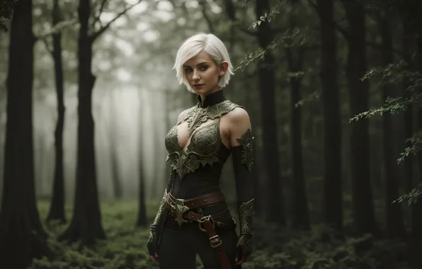 Girl, fantasy, nature, art, blond, digital art, pathfinder, fantasy art