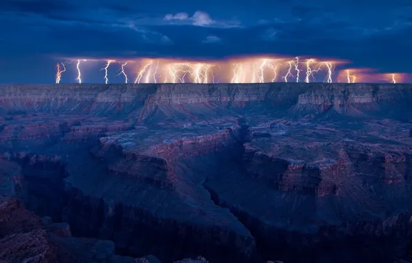 Картинка USA, storm, sky, landscape, nature, lightning, Arizona, clouds