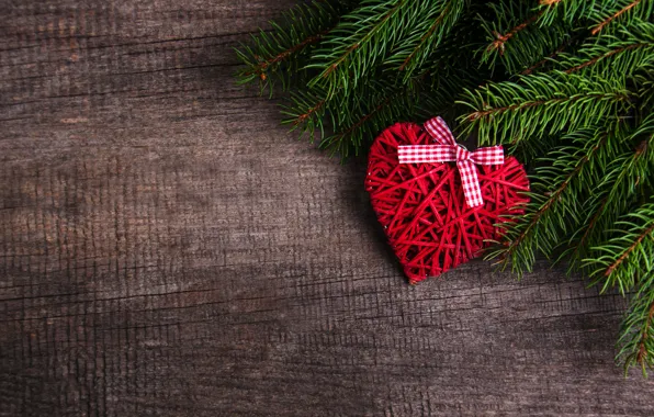 Украшения, сердце, Новый Год, Рождество, love, christmas, heart, wood
