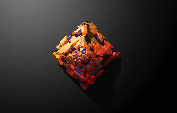 Картинка абстракция, abstraction, Justin Maller, dark background, Джастин Маллер, 3d object