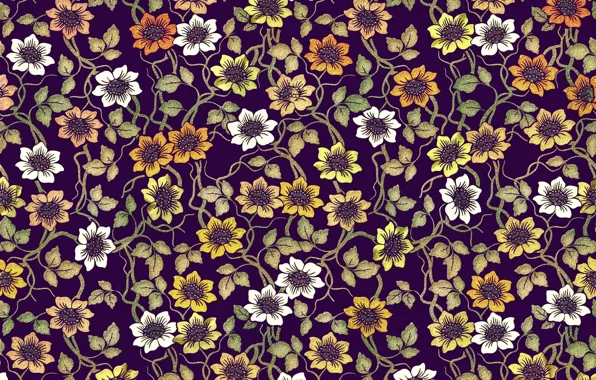 Цветы, узор, design, pattern, floral, coloful