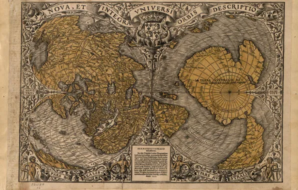 Карта, карта мира, старинная карта