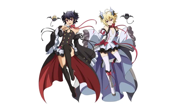 Белый фон, мальчики, Owari no Seraph, Последний серафим, Юичиро Хакуя, Микаэла Хакуя