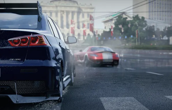 Mercedes, mitsubishi, lancer, sls, 2014, Slightly Mad Studios, World of Speed, WOS