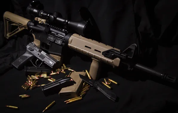 Картинка пистолет, оружие, нож, AR-15, штурмовая винтовка, CZ P-07