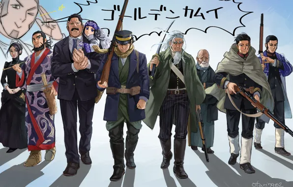 Группа, аниме, персонажи, Golden Kamuy
