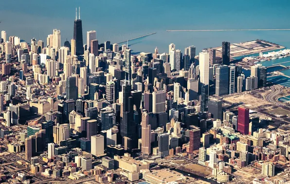 Высота, небоскребы, Чикаго, USA, Chicago, мегаполис, illinois