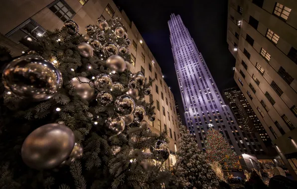 Картинка New York City, Rockefeller Center, Christmas Tree