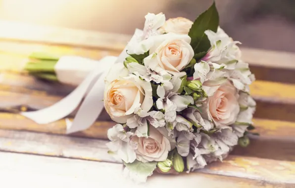 Розы, flowers, свадебный букет, roses, wedding