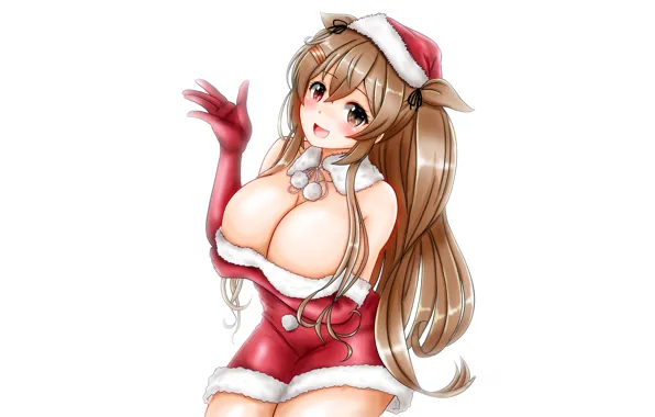 Girl, sexy, cleavage, long hair, dress, boobs, anime, beautiful