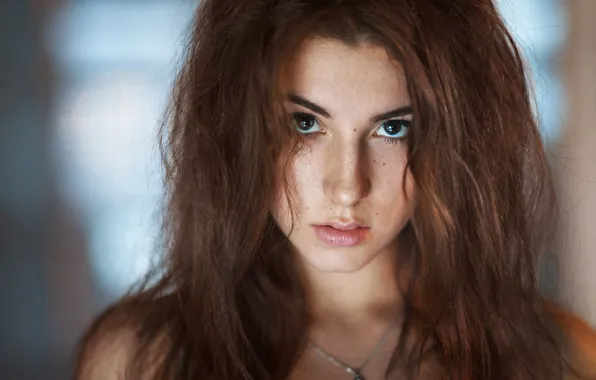 Девушка, лицо, фон, модель, портрет, шатенка, beauty, боке