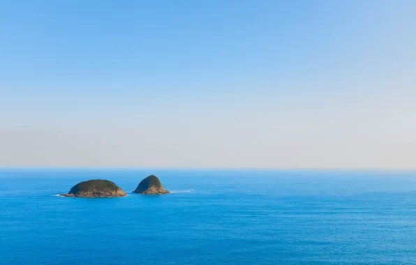 Небо, горизонт, бесконечность, синее море, островки