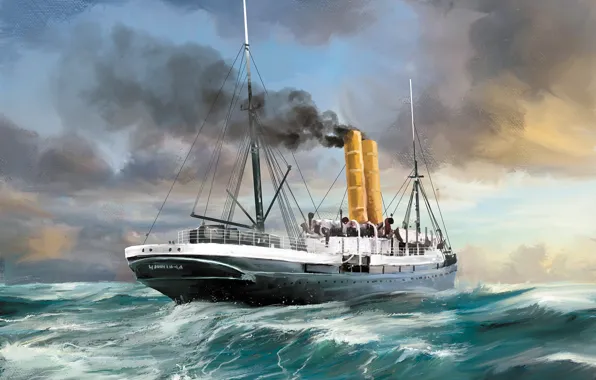 Море, волны, корабль, Transatlantic Ships, ammonia