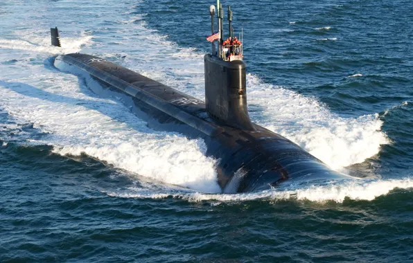 Субмарина, надводный ход, uss mississippi
