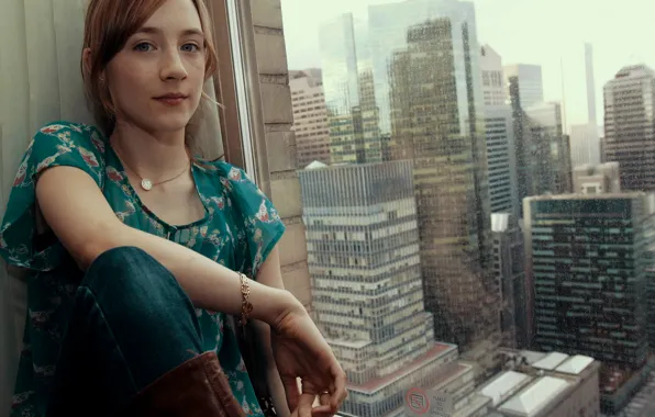 Город, актриса, окно, блондинка, Saoirse Ronan, Сирша Ронан
