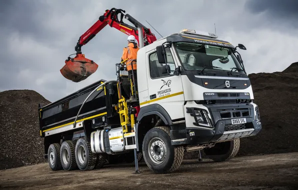 Небо, Volvo, грузовик, опоры, кабина, кузов, колёса, truck