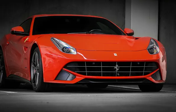 Картинка ferrari, orange, f12, berlinetta