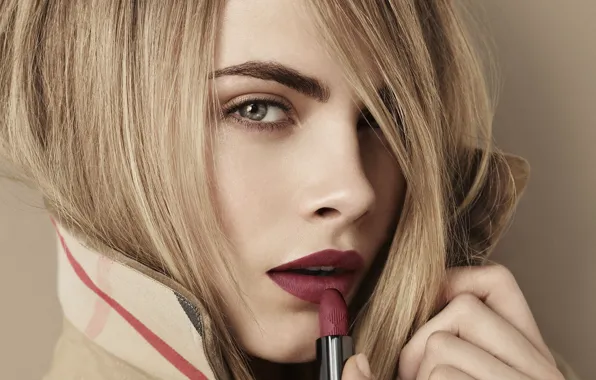 Girl, actress, portrait, lip, Cara Delevingne, lipstick