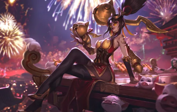 Картинка game, art, League of Legends, LoL, skin, Vayne, Firecracker