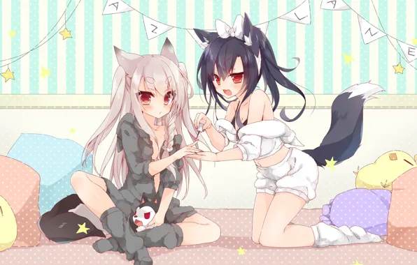 Аниме, Девочки, Сидят, Azur Lane