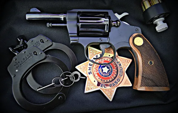 Картинка значок, наручники, Colt, Detective Special