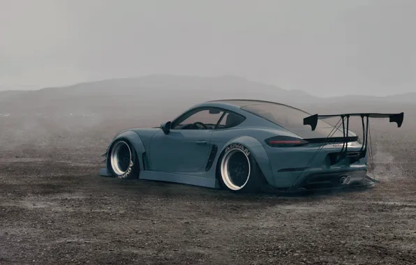 Авто, Туман, Машина, Misty, Transport & Vehicles, Javier Oquendo, by Javier Oquendo, Porsche 718 Cayman