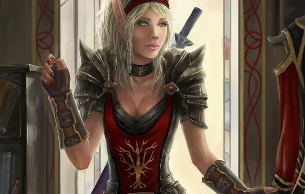 Девушка, одежда, арт, эльфийка, wow, world of warcraft