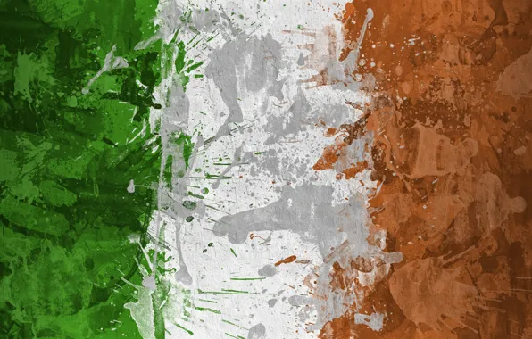 Картинка краски, флаг, Ирландия, flag, Ireland, Республика Ирландия, Republic of Ireland, Poblacht na hÉireann