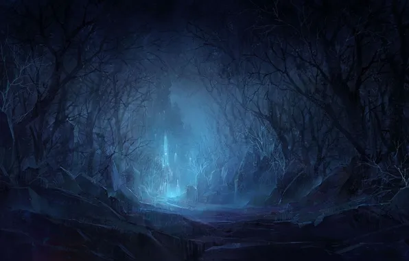 Картинка dark, forest, night
