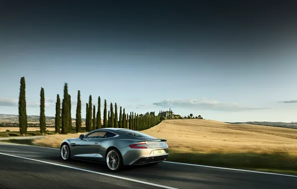 Машина, авто, движение, Aston Martin, скорость, красота, мощь, Vanquish