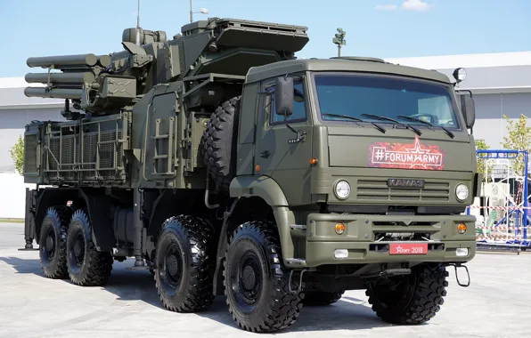 SA-22 Greyhound, ЗРПК, ПВО России, Forum «ARMY 2018», Панцирь-С, 96К6, Pantsir-S, зенитный ракетно-пушечный комплекс