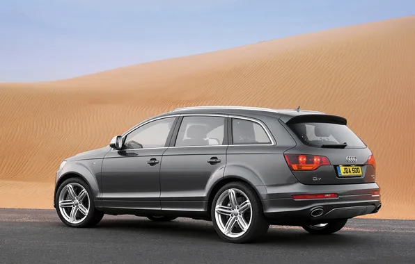 Картинка песок, авто, Audi, ауди, пустыни, Q7 V12 2010 PCi, пустня