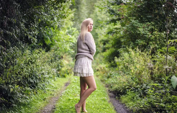 Девушка, поза, фон