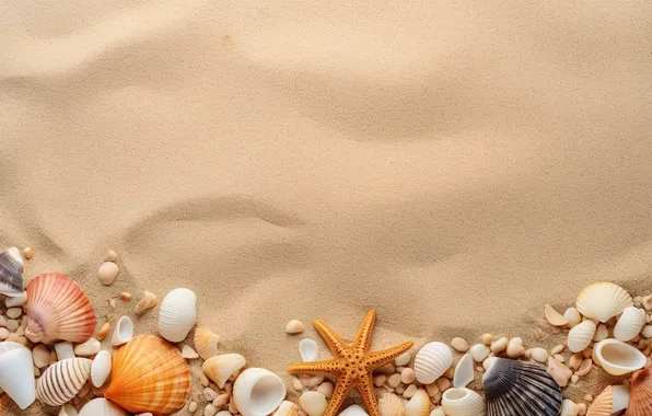 Песок, пляж, фон, ракушки, beach, texture, background, sand