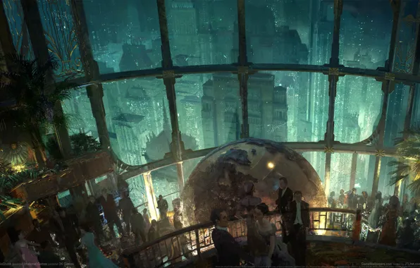 Город, панорама, подводный мир, game wallpapers, CLASSIC: BioShock